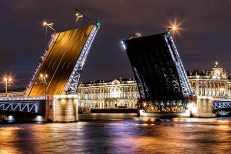 Opening of Bridges, Night Cruise on Neva River